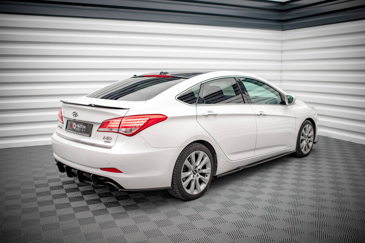 Heck Ansatz Flaps Diffusor passend für Hyundai I40 Mk1 schwarz Hochglanz – Ansicht 3