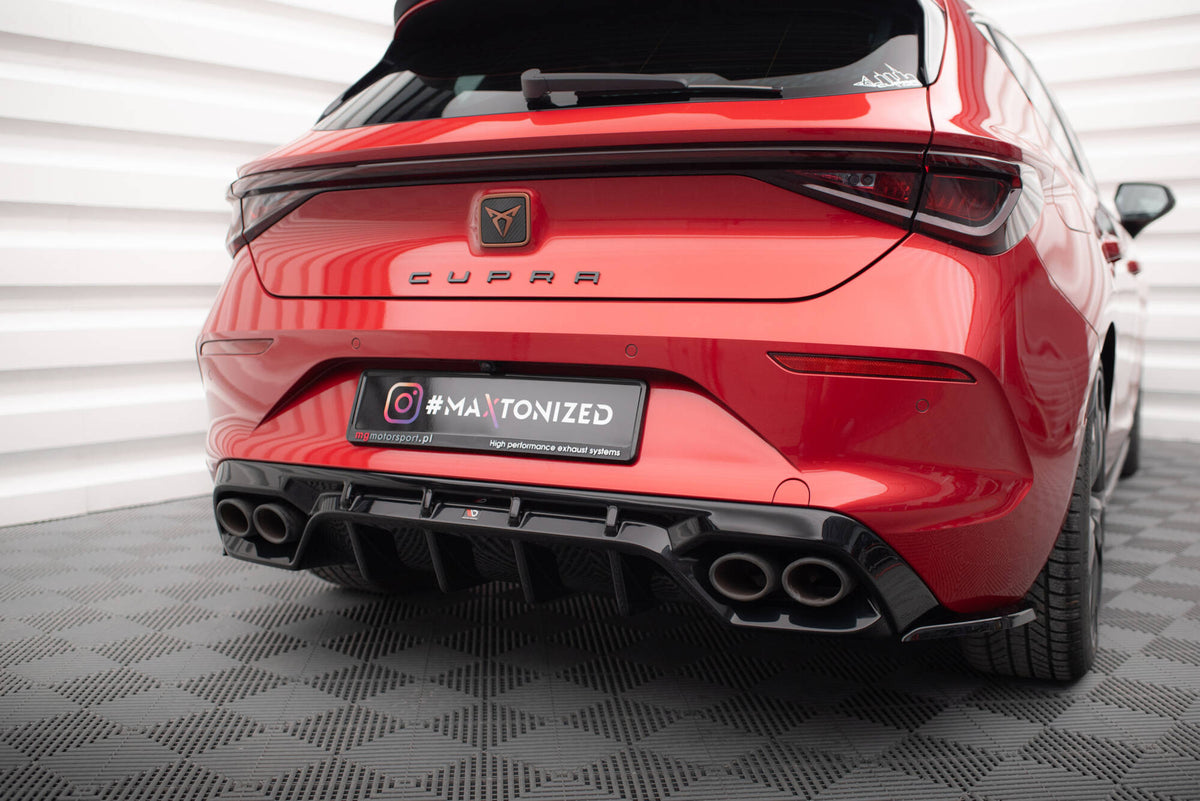 Diffusor Heck Ansatz passend für Cupra Leon Hatchback Mk1 schwarz Hochglanz – Ansicht 5