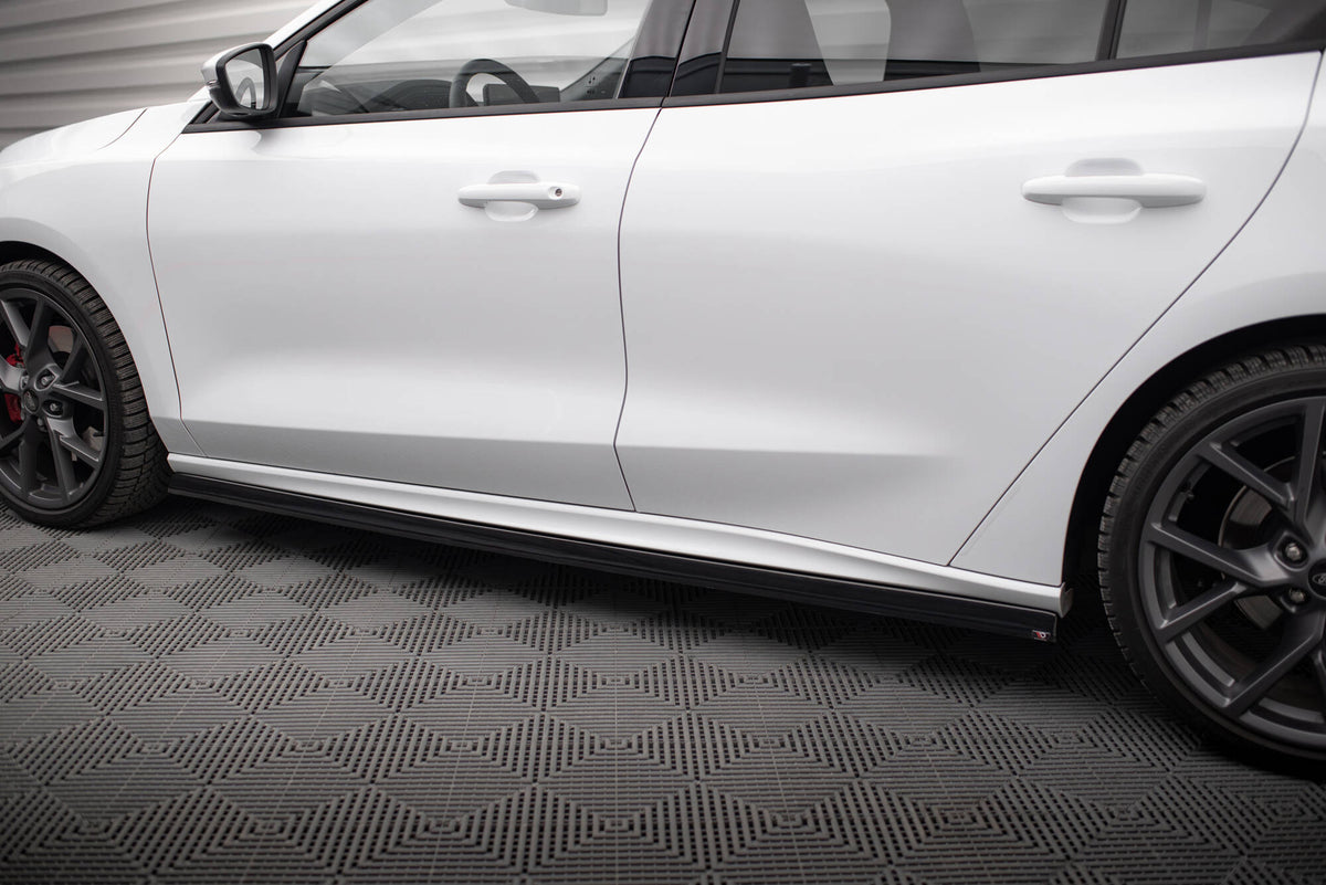 Street+ Seitenschweller Leisten passend für V.5 Ford Focus ST / ST-Line Mk4 Facelift schwarz Hochglanz – Ansicht 4