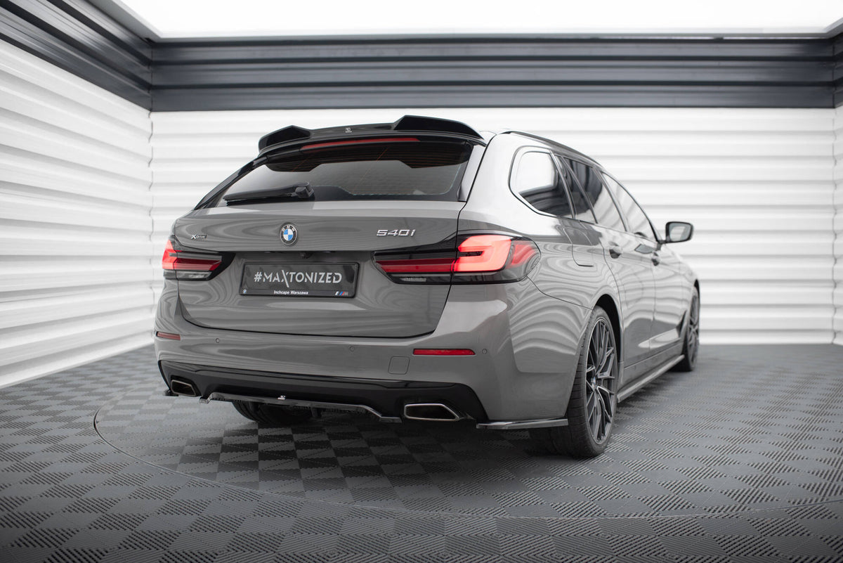 Heck Ansatz Flaps Diffusor passend für BMW 5er G30 / G31 Facelift schwarz Hochglanz – Ansicht 1