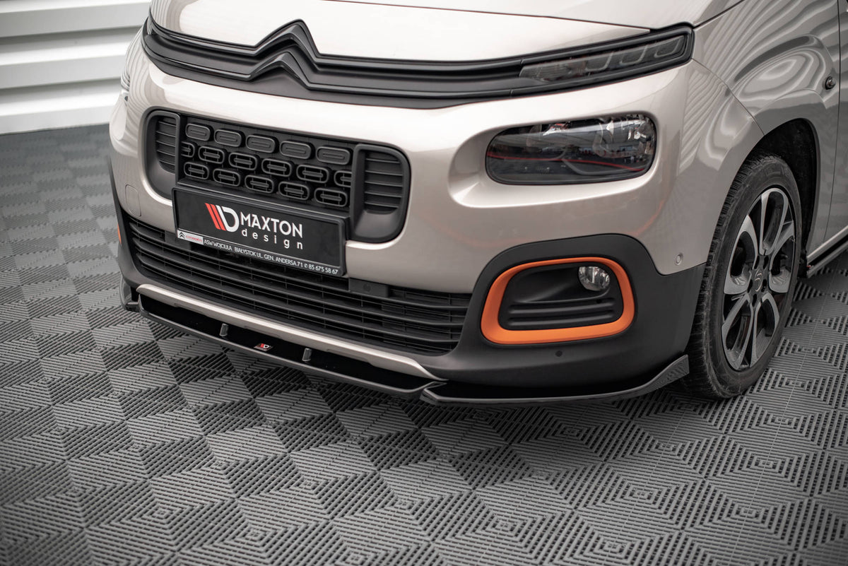 Street+ Spoilerlippe Front Ansatz passend für Citroen Berlingo Mk3 schwarz Hochglanz – Ansicht 4
