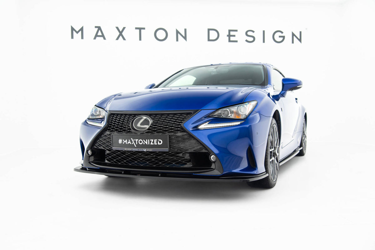 Street+ Spoilerlippe Front Ansatz V.1 passend für Lexus RC Mk1 schwarz Hochglanz – Ansicht 3