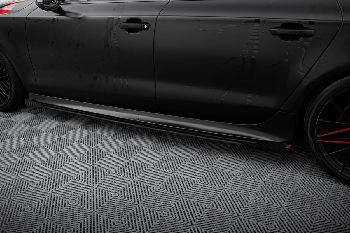 Seitenschweller Flaps passend für Audi A7 RS7 Look C7 schwarz Hochglanz – Ansicht 5