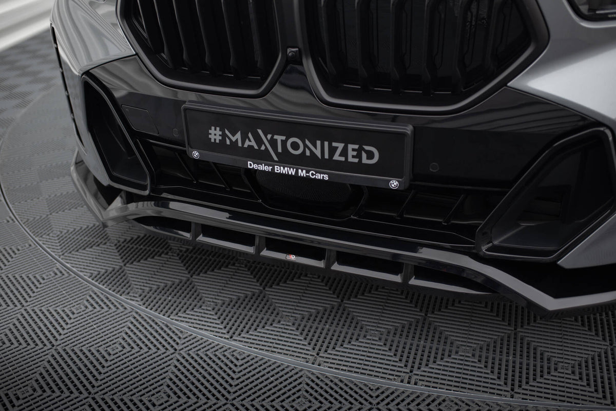 Street+ Spoilerlippe Front Ansatz V.2 passend für BMW X6 M-Paket G06 Facelift schwarz Hochglanz – Ansicht 4
