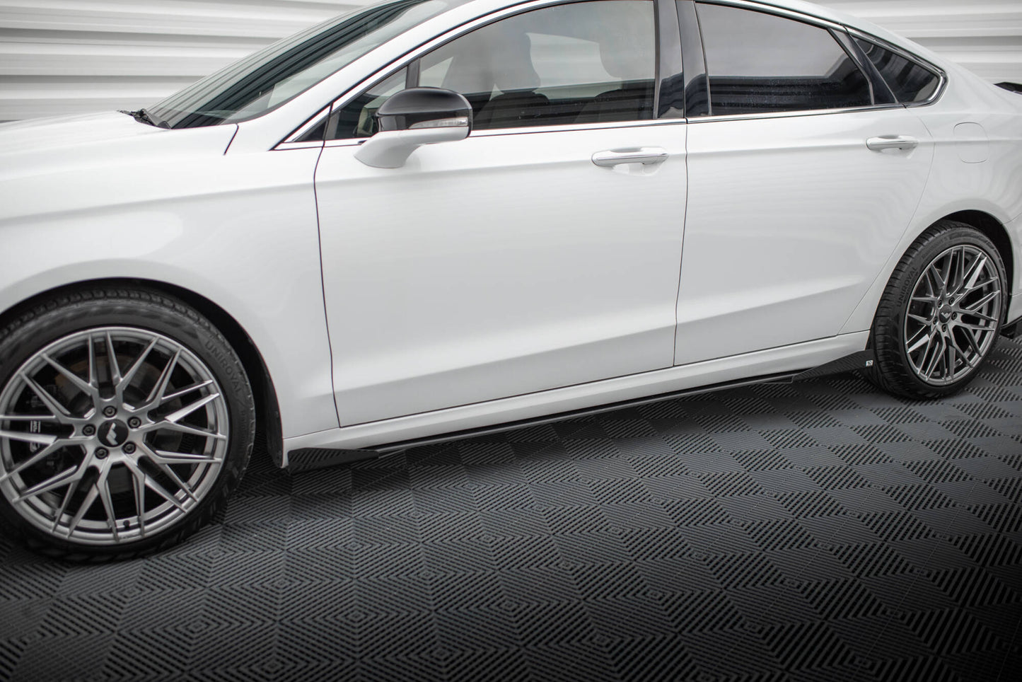 Street Pro Street+ Seitenschweller Leisten + Flaps passend für Ford Mondeo Sport Mk5 Facelift / Fusion Sport Mk2 Facelift schwarz Hochglanz – Ansicht 4