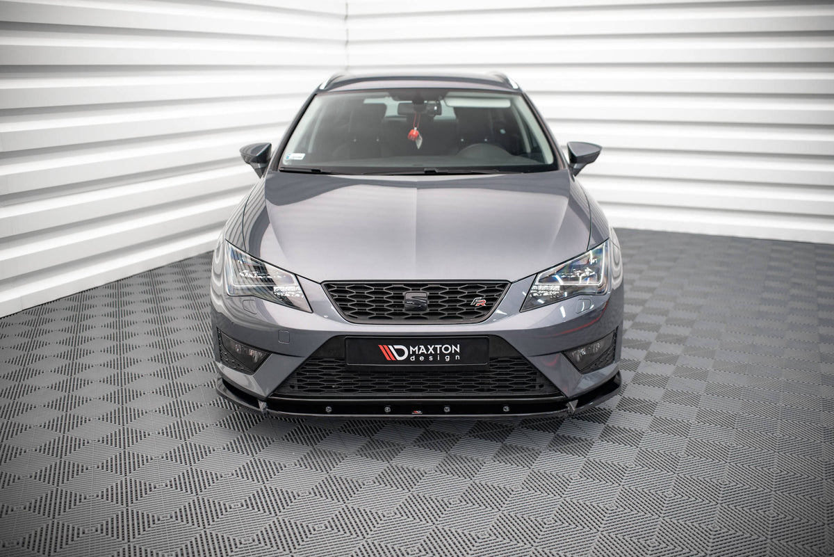 Street+ Spoilerlippe Front Ansatz V.1 passend für Seat Leon FR / Cupra Mk3 schwarz Hochglanz – Ansicht 1