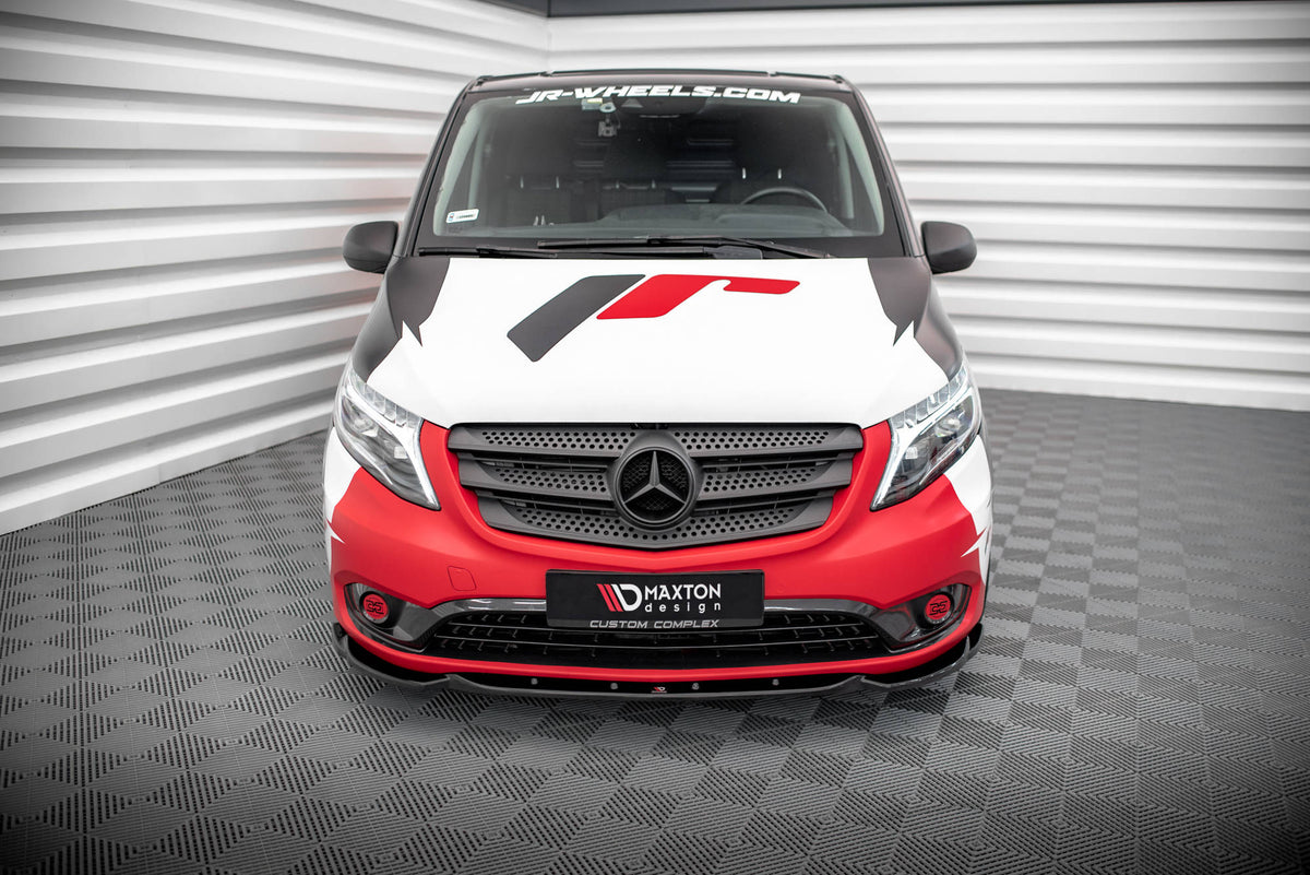 Street+ Spoilerlippe Front Ansatz V.1 passend für Mercedes-Benz Vito W447 Facelift schwarz Hochglanz – Ansicht 1
