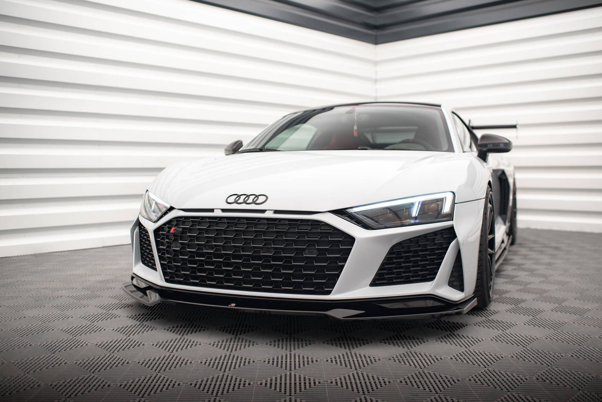 Street+ Spoilerlippe Front Ansatz V.3 passend für Audi R8 Mk2 Facelift schwarz Hochglanz – Ansicht 4