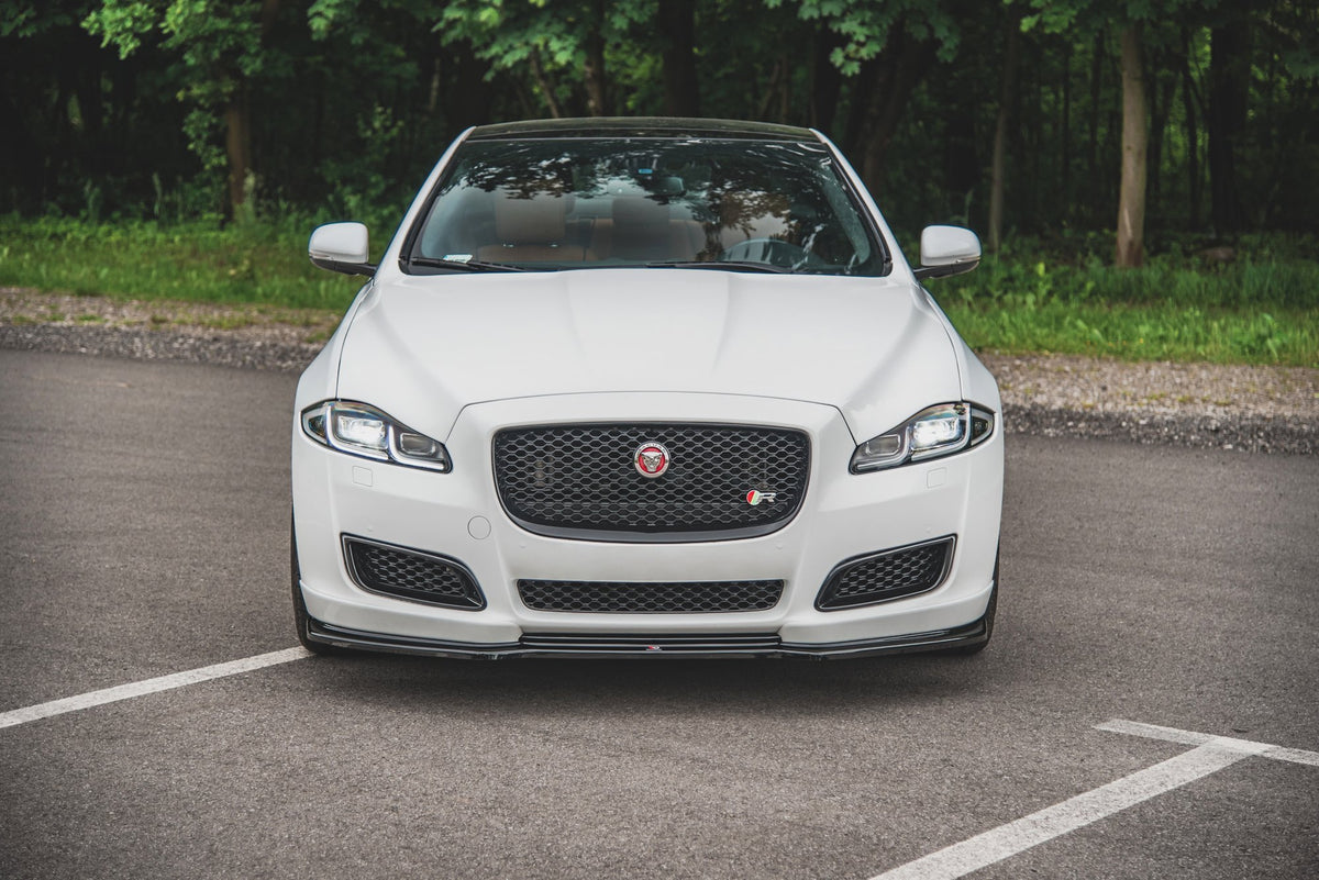 Street+ Spoilerlippe Front Ansatz passend für Jaguar XJ R-Sport X351 Facelift schwarz Hochglanz – Ansicht 1