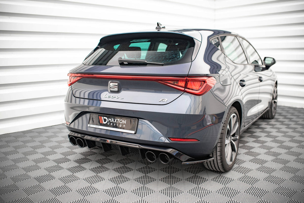 Heck Ansatz Flaps Diffusor passend für Seat Leon FR Hatchback Mk4 schwarz Hochglanz – Ansicht 3