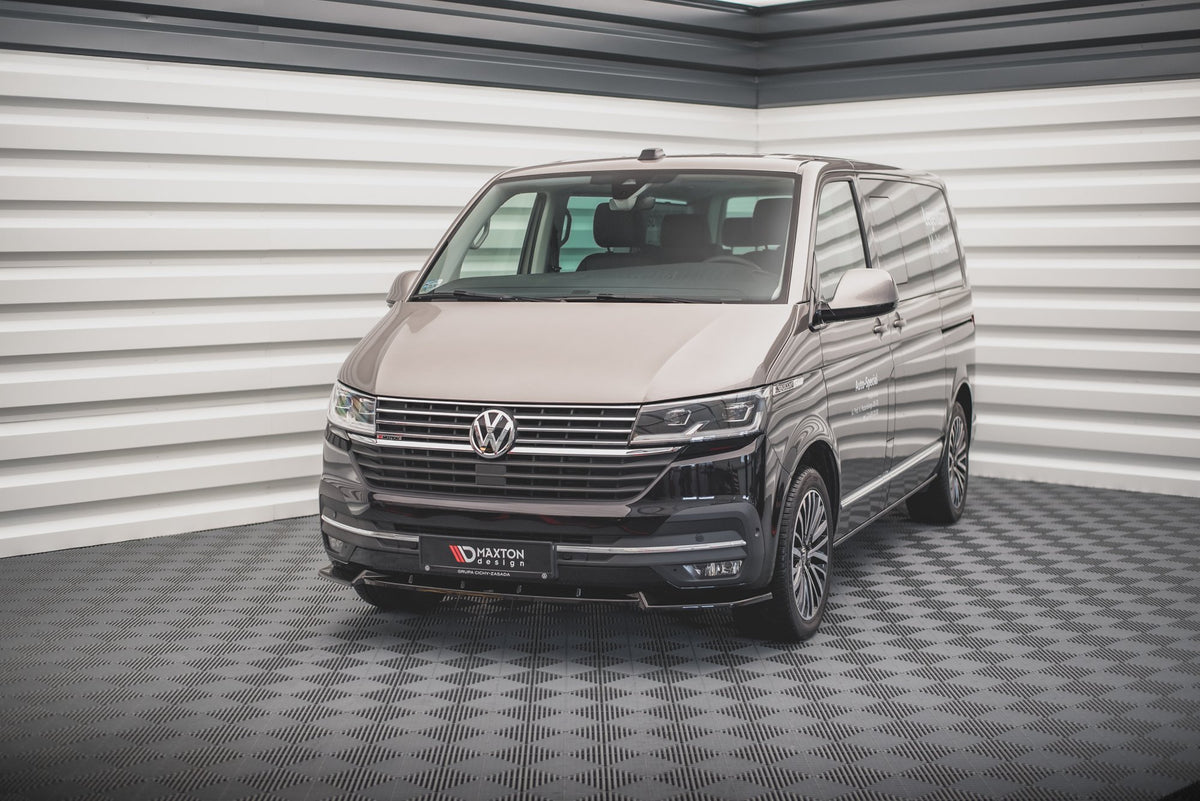 Street+ Spoilerlippe Front Ansatz V.1 passend für VW T6.1  schwarz Hochglanz – Ansicht 3
