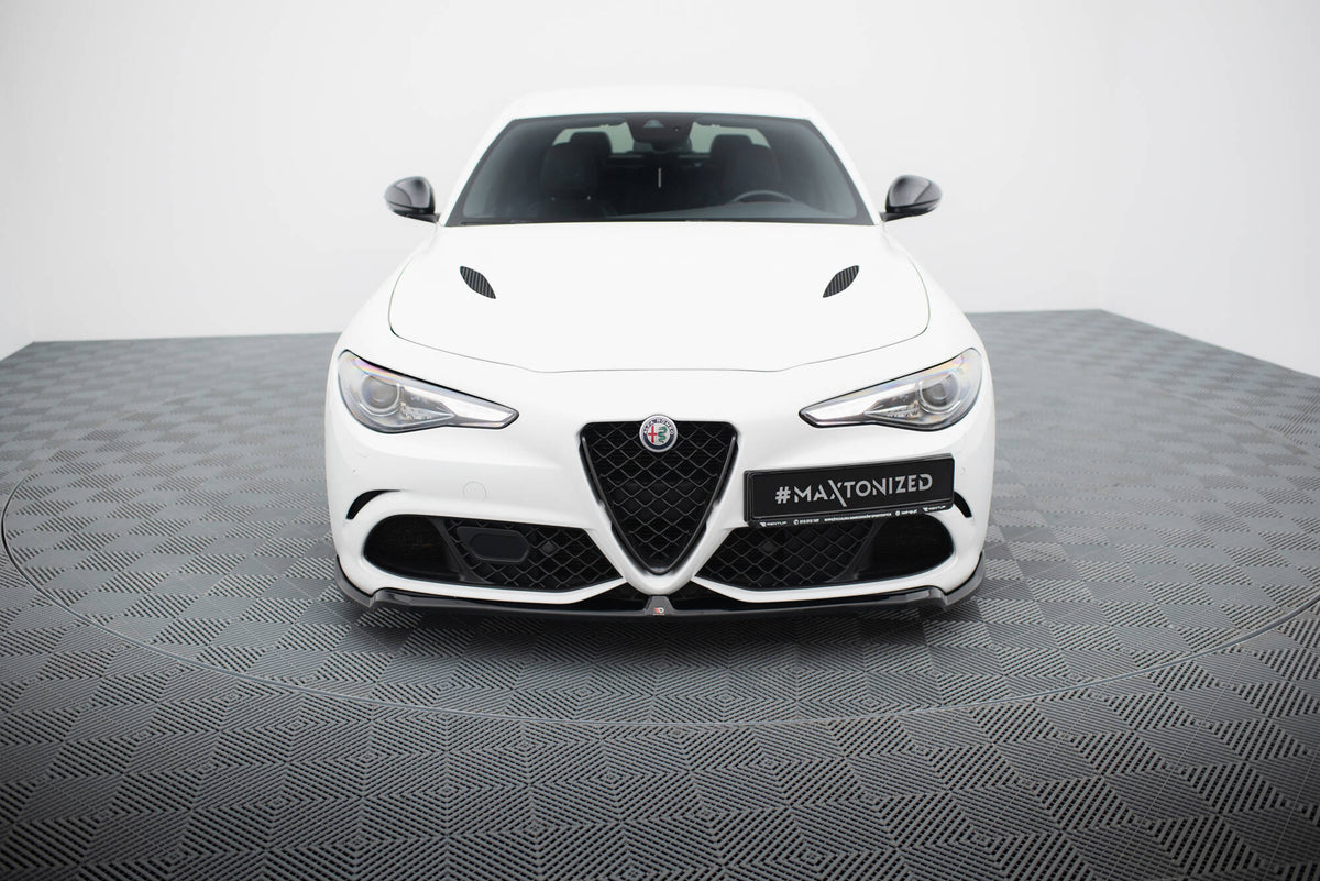 Street+ Spoilerlippe Front Ansatz passend für Alfa Romeo Giulia Quadrifoglio schwarz Hochglanz – Ansicht 1