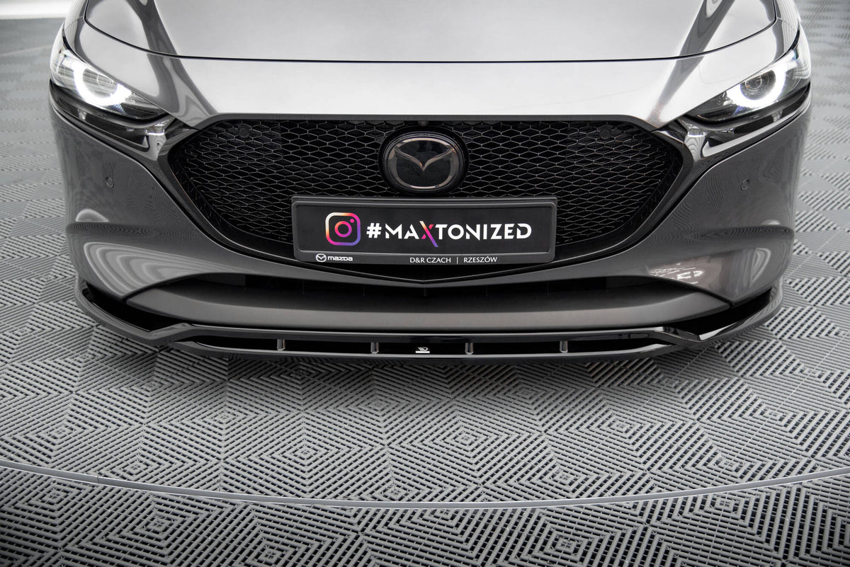Street+ Spoilerlippe Front Ansatz V.2 passend für Mazda 3 Mk4 schwarz Hochglanz – Ansicht 3