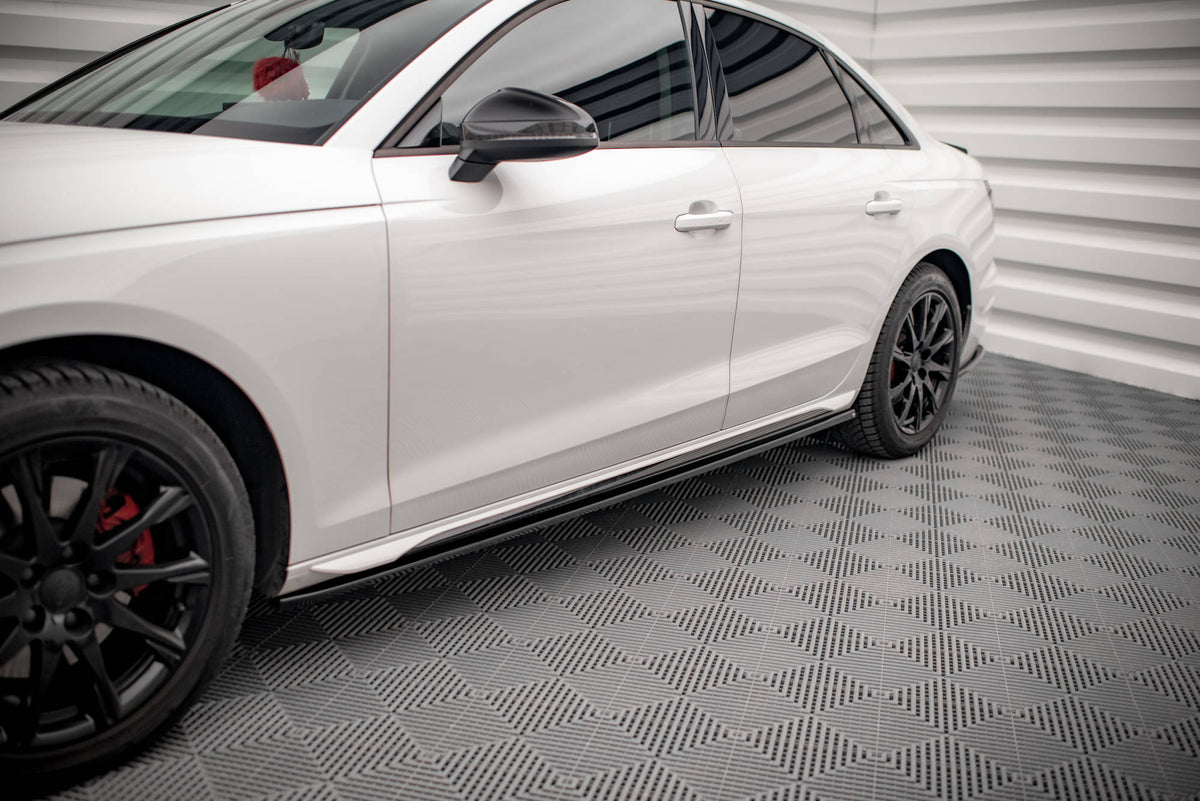 Street+ Seitenschweller Leisten passend für Audi A4 B9 Facelift schwarz Hochglanz – Ansicht 4