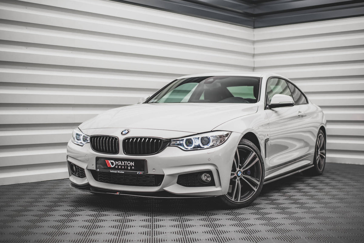 Street+ Spoilerlippe Front Ansatz V.2 passend für BMW 4er Coupe / Gran Coupe / Cabrio M-Paket F32 / F36 / F33 schwarz Hochglanz – Ansicht 1