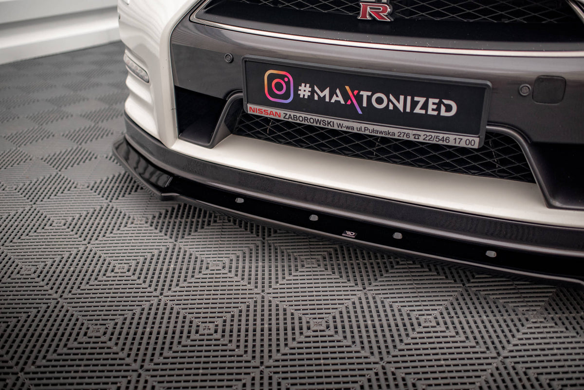 Street+ Spoilerlippe Front Ansatz passend für Nissan GTR R35 Facelift schwarz Hochglanz – Ansicht 3