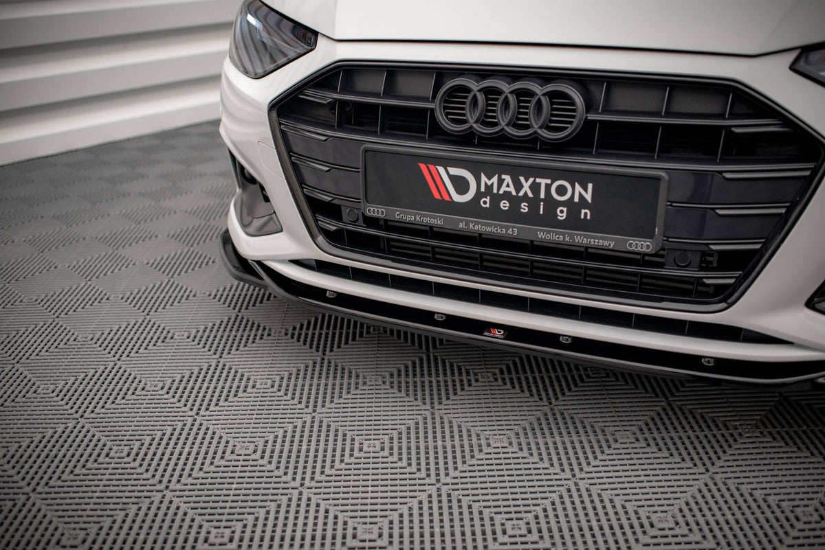 Street+ Spoilerlippe Front Ansatz V.2 passend für Audi A4 B9 Facelift schwarz Hochglanz – Ansicht 3