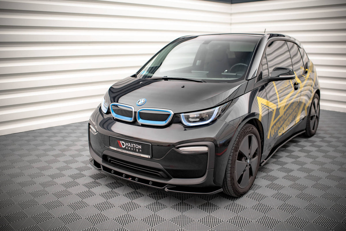 Street+ Spoilerlippe Front Ansatz V.2 passend für BMW i3 S Mk1 Facelift schwarz Hochglanz – Ansicht 1