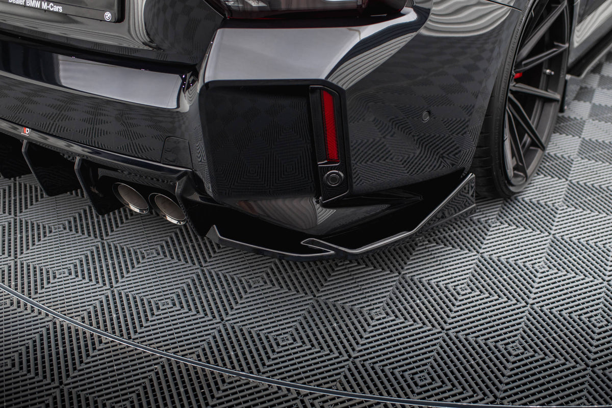 Heck Ansatz Flaps Diffusor V.4 passend für (Für heckansatz v.1) BMW M2 G87 schwarz Hochglanz – Ansicht 3