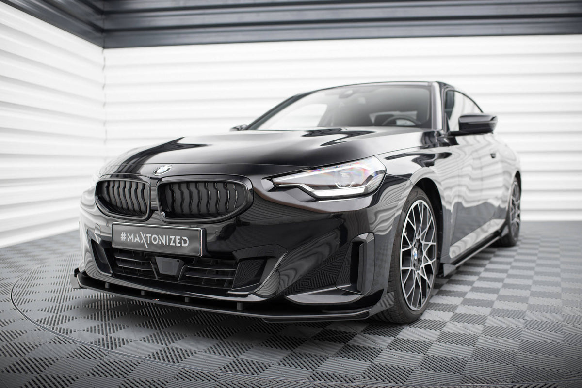 Front Stoßstange Flaps passend für BMW 2 Coupe G42 schwarz Hochglanz – Ansicht 1