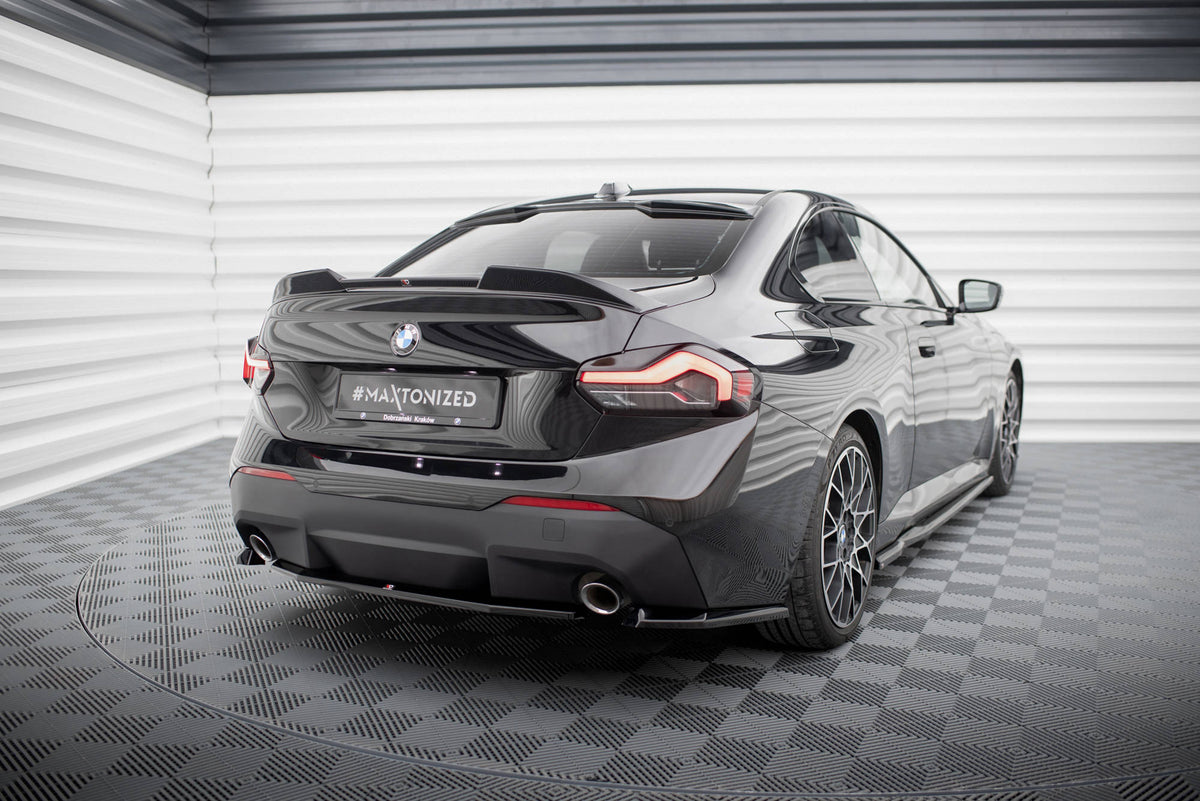 Heck Ansatz Flaps Diffusor V.1 passend für BMW 2 Coupe G42 schwarz Hochglanz – Ansicht 3