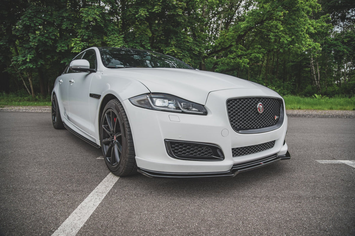 Street+ Spoilerlippe Front Ansatz passend für Jaguar XJ R-Sport X351 Facelift schwarz Hochglanz – Ansicht 6