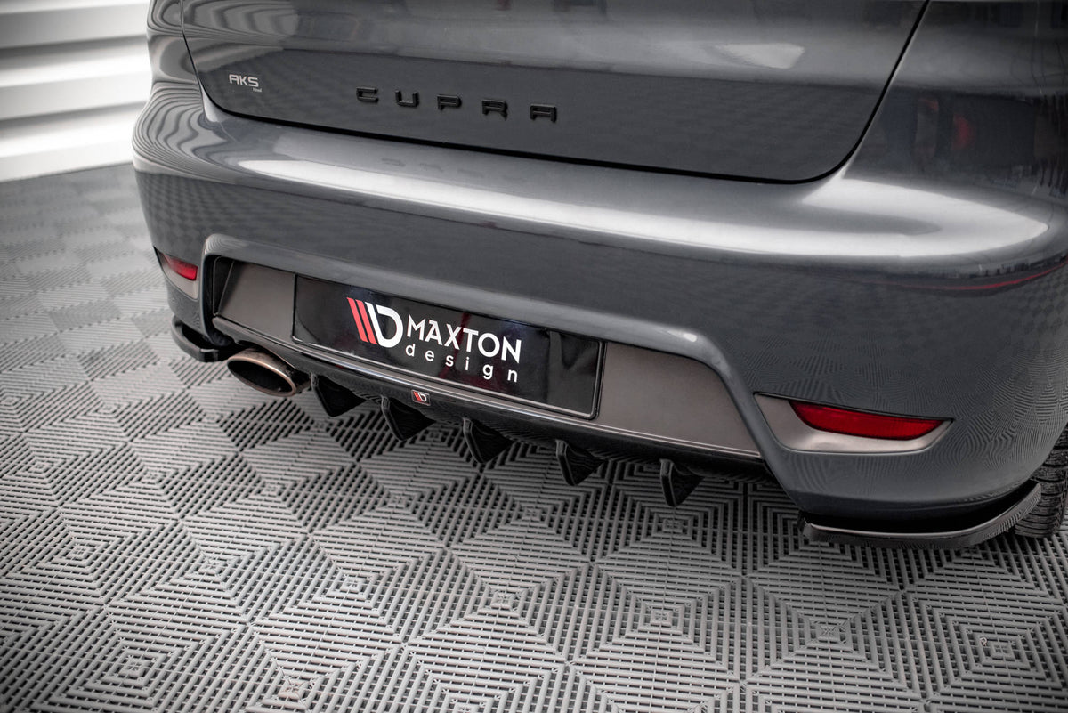 Diffusor Heck Ansatz passend für Seat Ibiza Cupra Mk3 schwarz Hochglanz – Ansicht 3