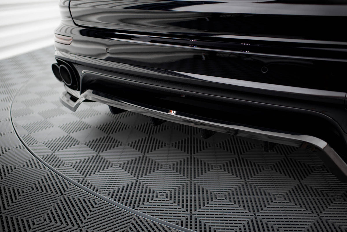 Street+ Mittlerer Diffusor RACE passend für Porsche Cayenne Mk2 Facelift schwarz Hochglanz – Ansicht 3