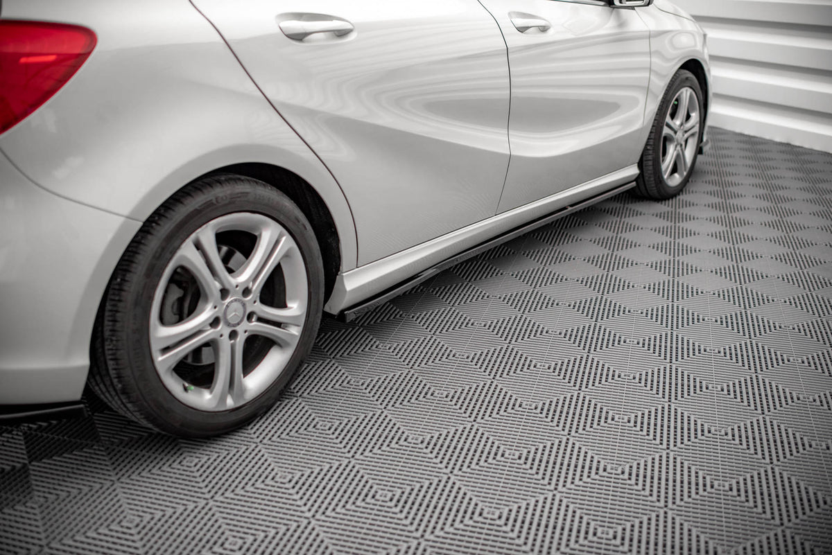 Street+ Seitenschweller Leisten V.2 passend für Mercedes-Benz A W176 schwarz Hochglanz – Ansicht 4