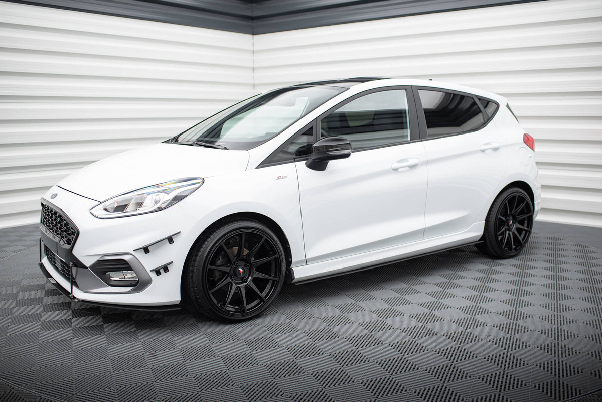 Sport Street+ Seitenschweller Leisten V.2 passend für Ford Fiesta Mk8 ST / ST-Line schwarz Hochglanz – Ansicht 1