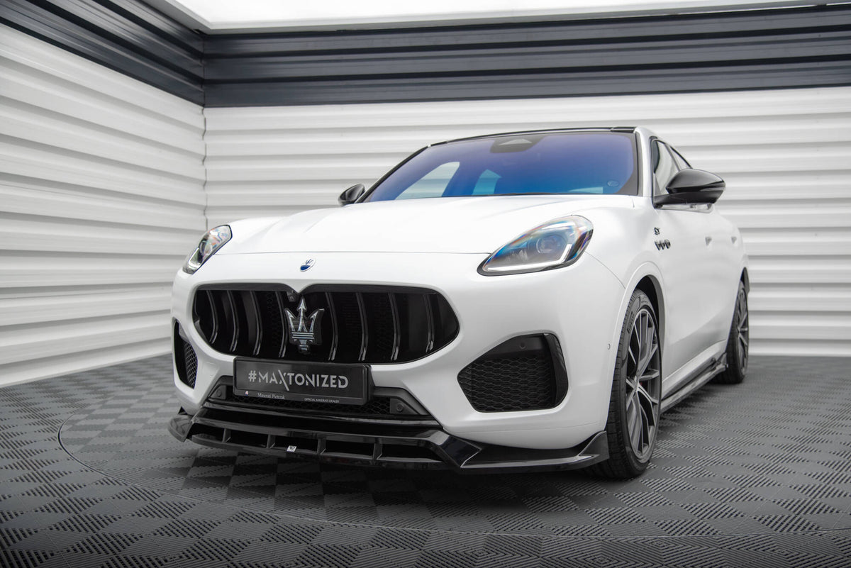 Street+ Spoilerlippe Front Ansatz passend für Maserati Grecale GT / Modena Mk1 schwarz Hochglanz – Ansicht 4