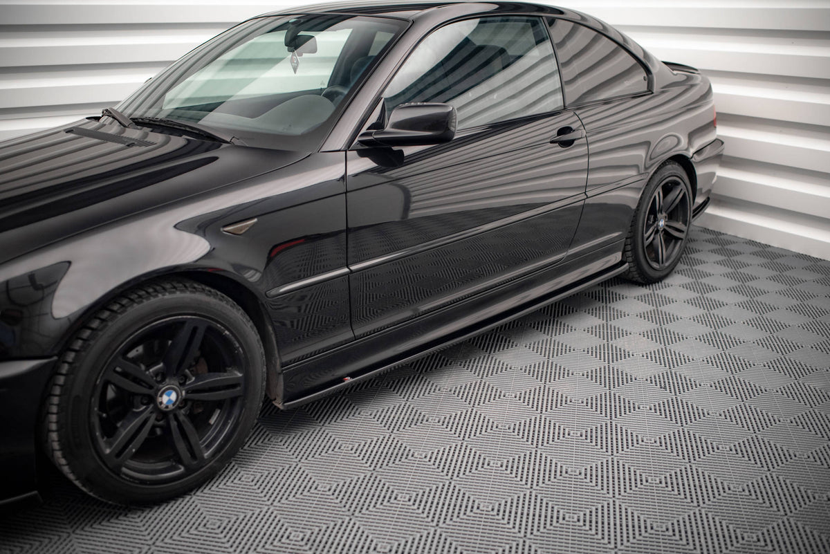 Street+ Seitenschweller Leisten V.2 passend für BMW 3er Coupe M-Paket E46 schwarz Hochglanz – Ansicht 3