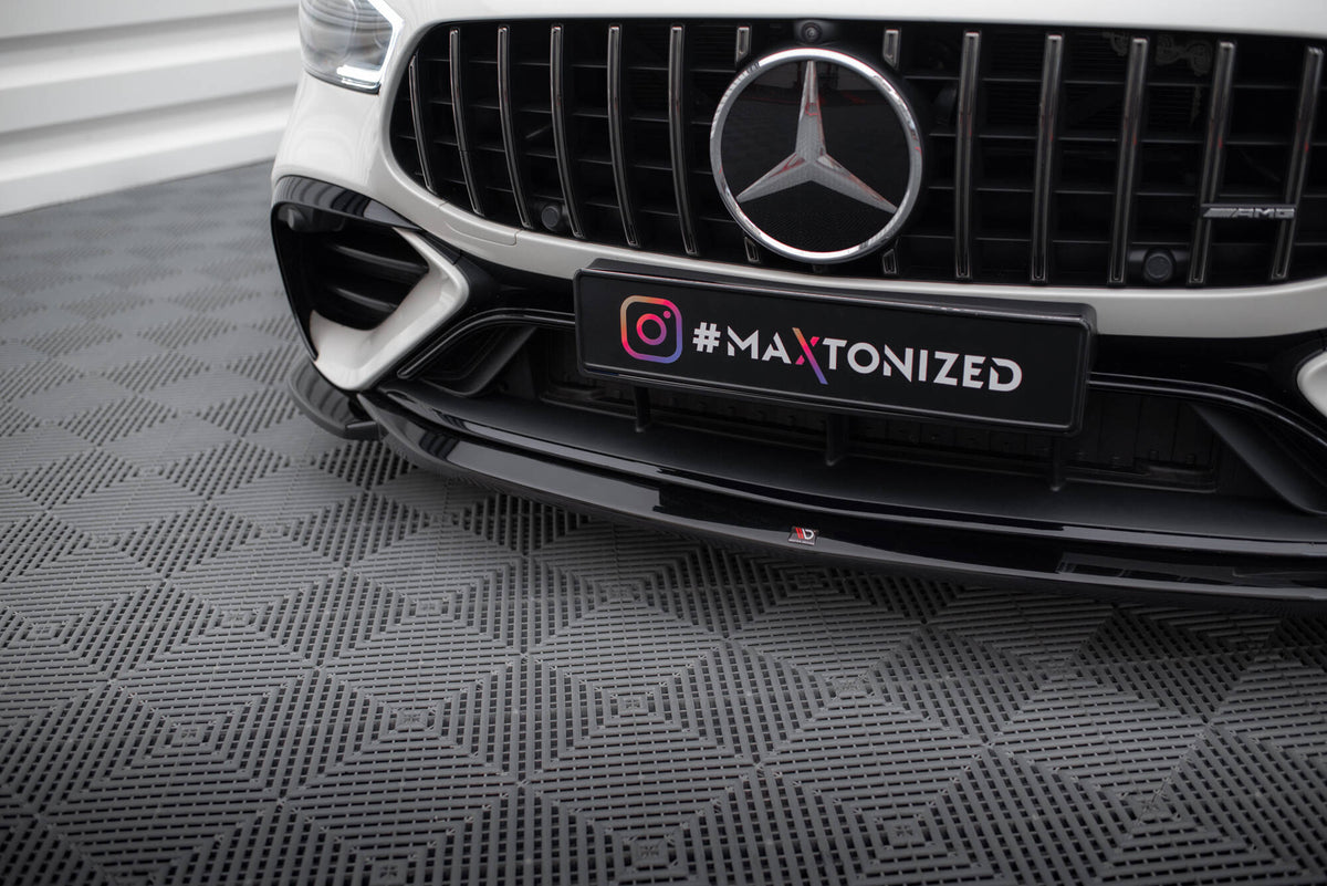 Street+ Spoilerlippe Front Ansatz V.1 passend für Mercedes-AMG GT 43 4 Door Coupe V8 Styling Package X290 schwarz Hochglanz – Ansicht 3