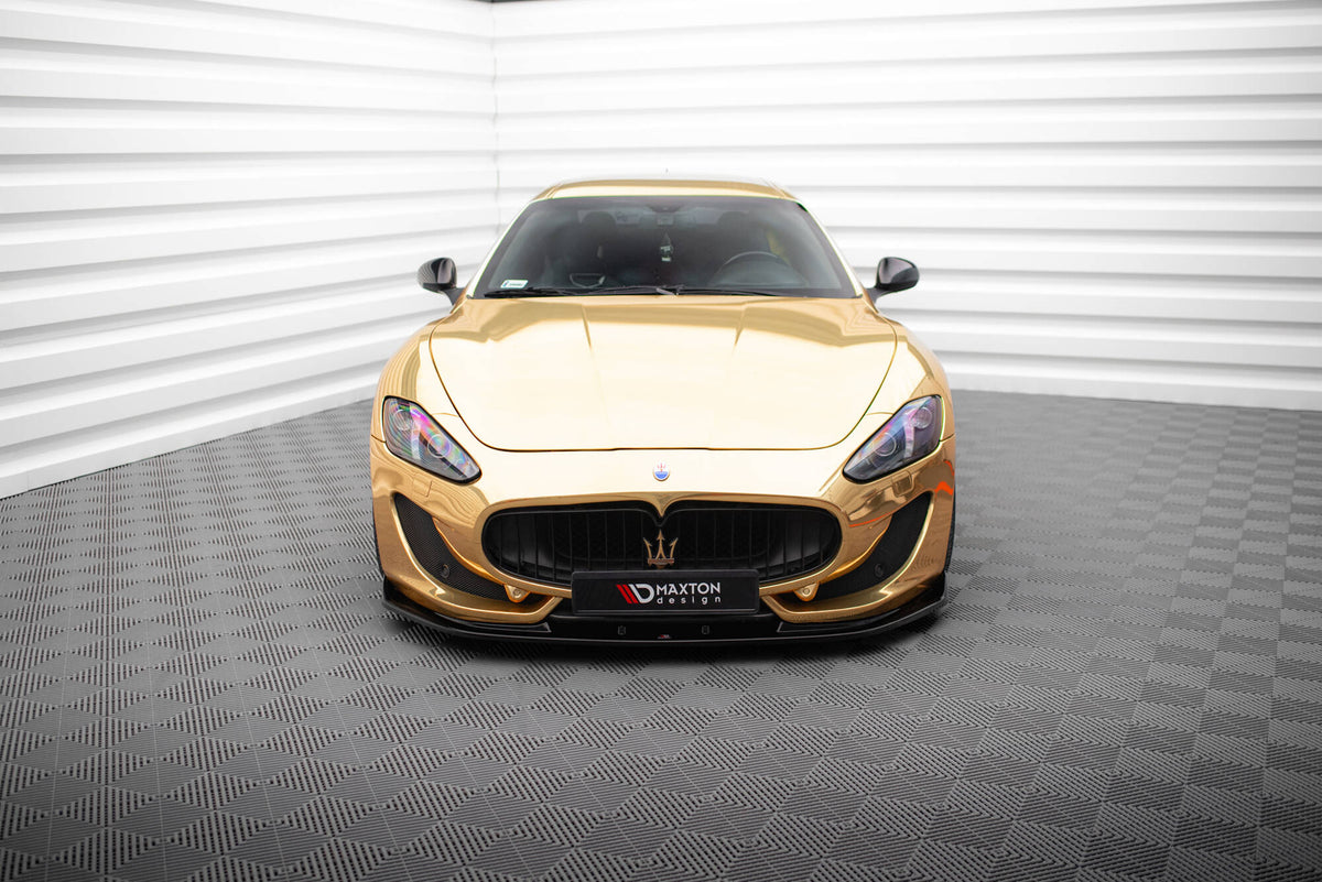 Street+ Spoilerlippe Front Ansatz V.1 passend für Maserati Granturismo Mk1 Facelift schwarz Hochglanz – Ansicht 1