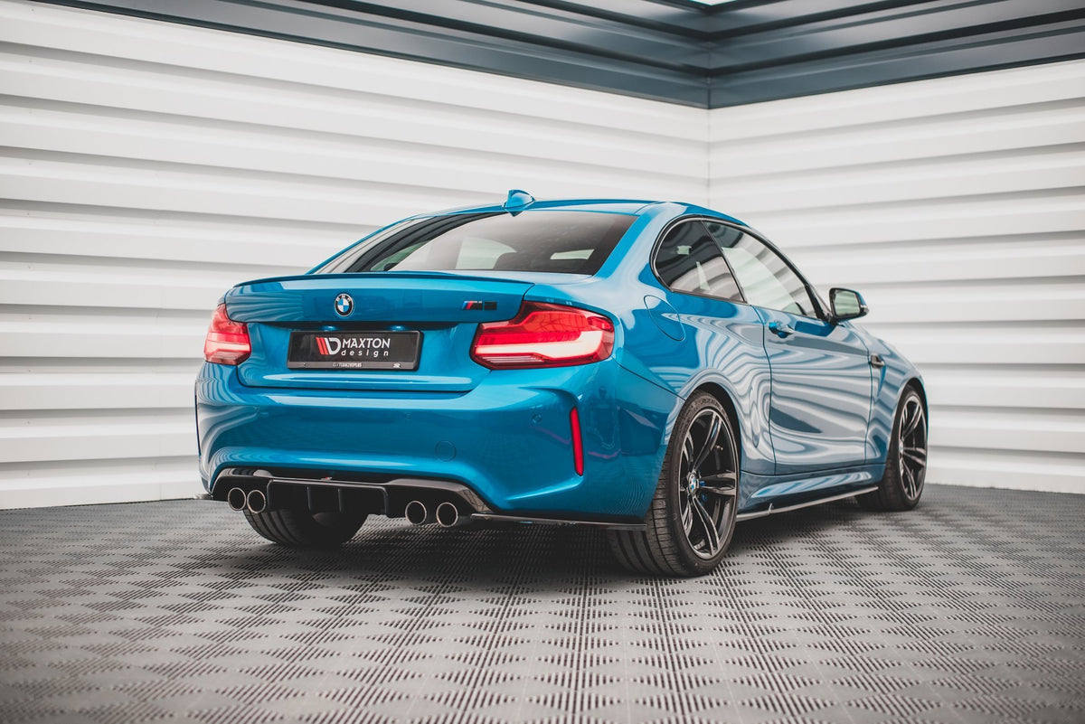 Heck Ansatz Flaps Diffusor V.3 passend für BMW M2 F87 schwarz Hochglanz – Ansicht 3
