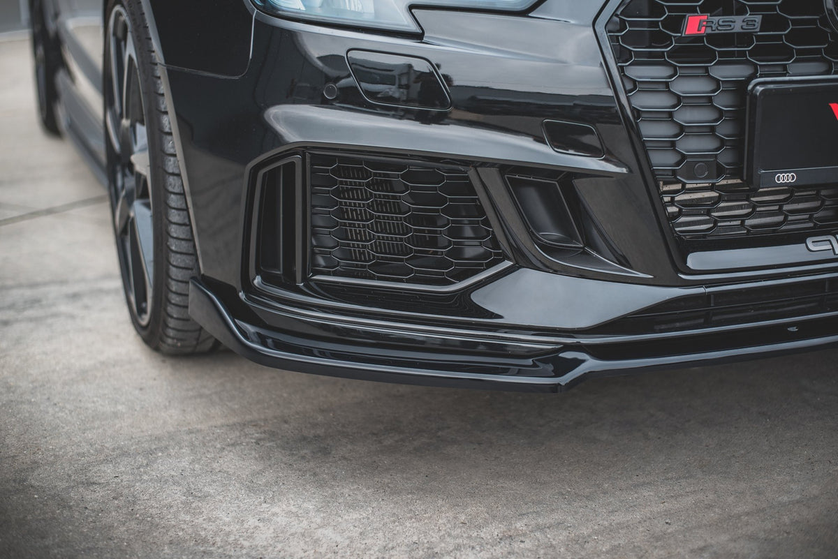 Street+ Spoilerlippe Front Ansatz V.3 passend für Audi RS3 8V FL Sportback schwarz Hochglanz – Ansicht 1