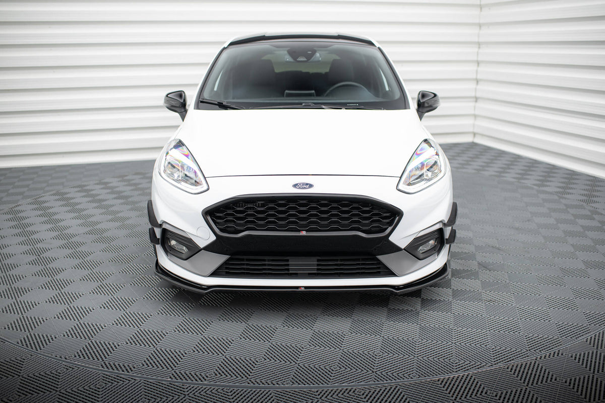 Street+ Spoilerlippe Front Ansatz V.1 passend für Ford Fiesta Mk8 ST / ST-Line schwarz Hochglanz – Ansicht 1