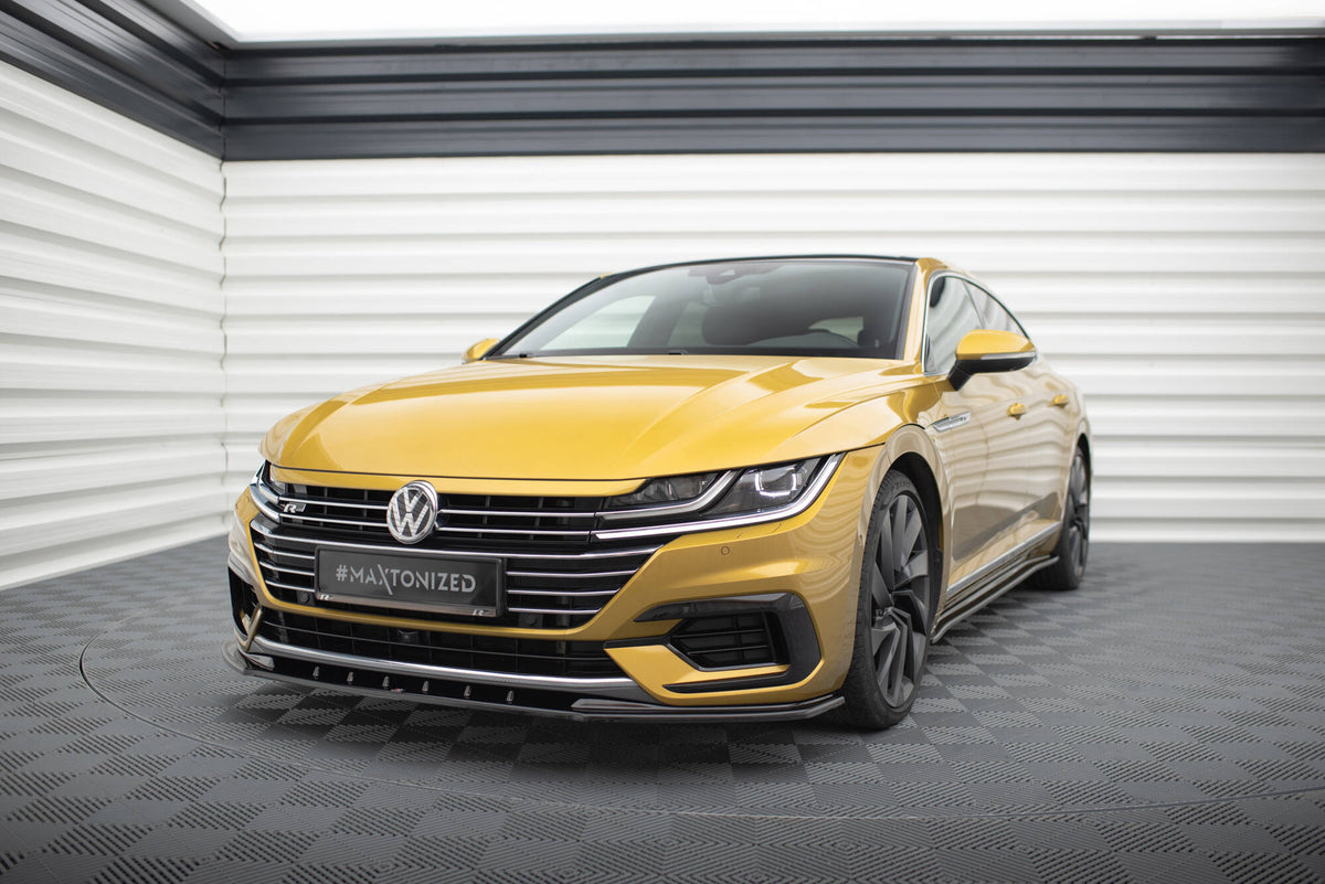 Street+ Spoilerlippe Front Ansatz V.3 passend für VW Arteon R-Line Limousine / Shooting Brake Mk1 schwarz Hochglanz – Ansicht 4