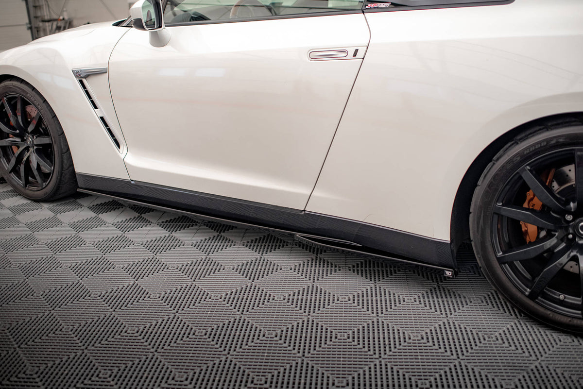 Street+ Seitenschweller Leisten passend für Nissan GTR R35 Facelift schwarz Hochglanz – Ansicht 4