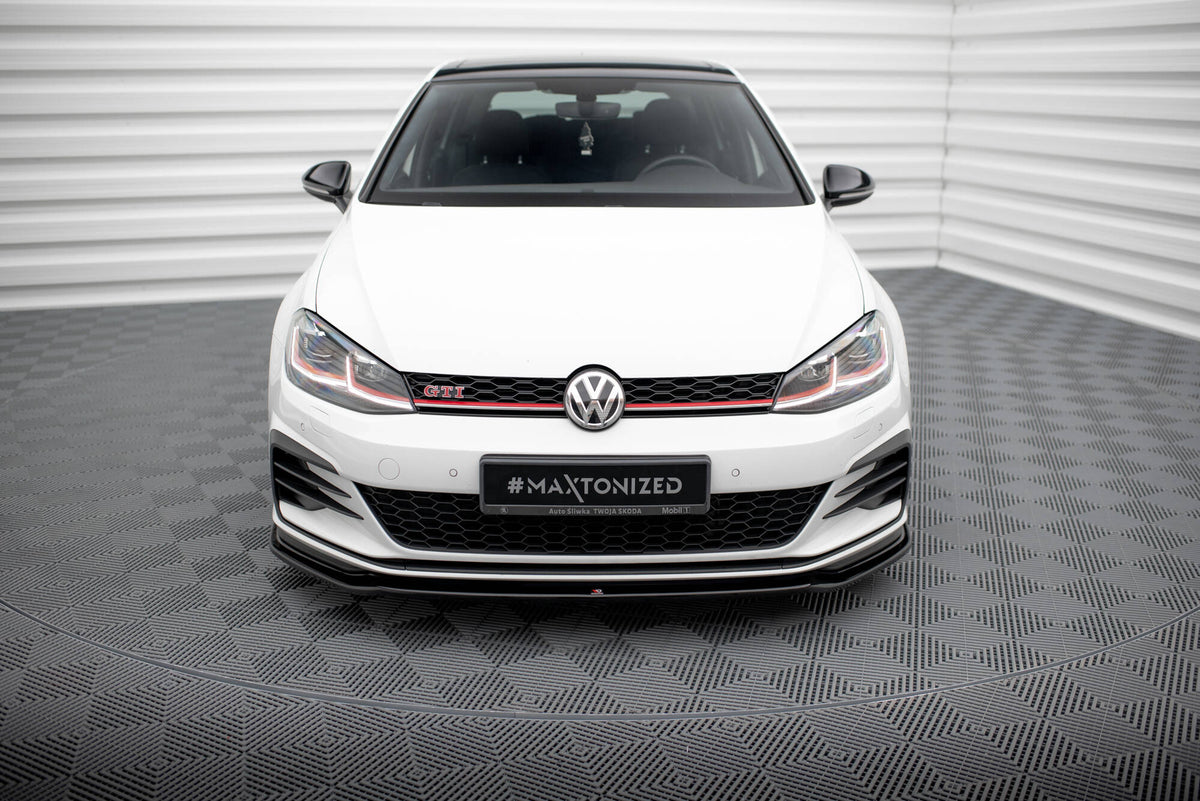 Street+ Spoilerlippe Front Ansatz V.2 passend für VW Golf GTI / GTD Mk7 Facelift schwarz Hochglanz – Ansicht 1