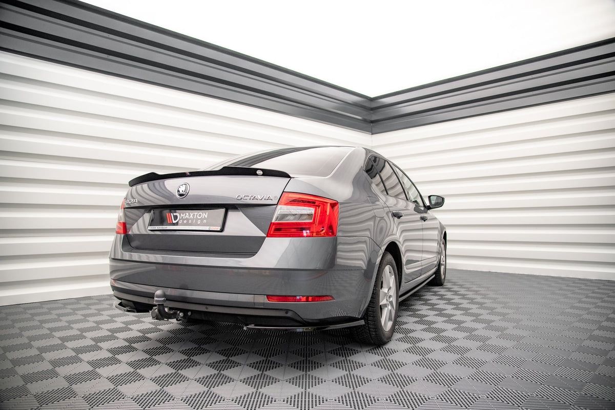Heck Ansatz Flaps Diffusor passend für Skoda Octavia Mk3 Facelift schwarz Hochglanz – Ansicht 1