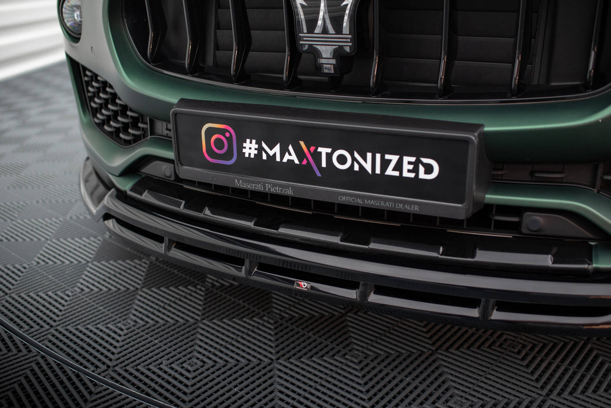 Street+ Spoilerlippe Front Ansatz V.2 passend für Maserati Levante Mk1 schwarz Hochglanz – Ansicht 4