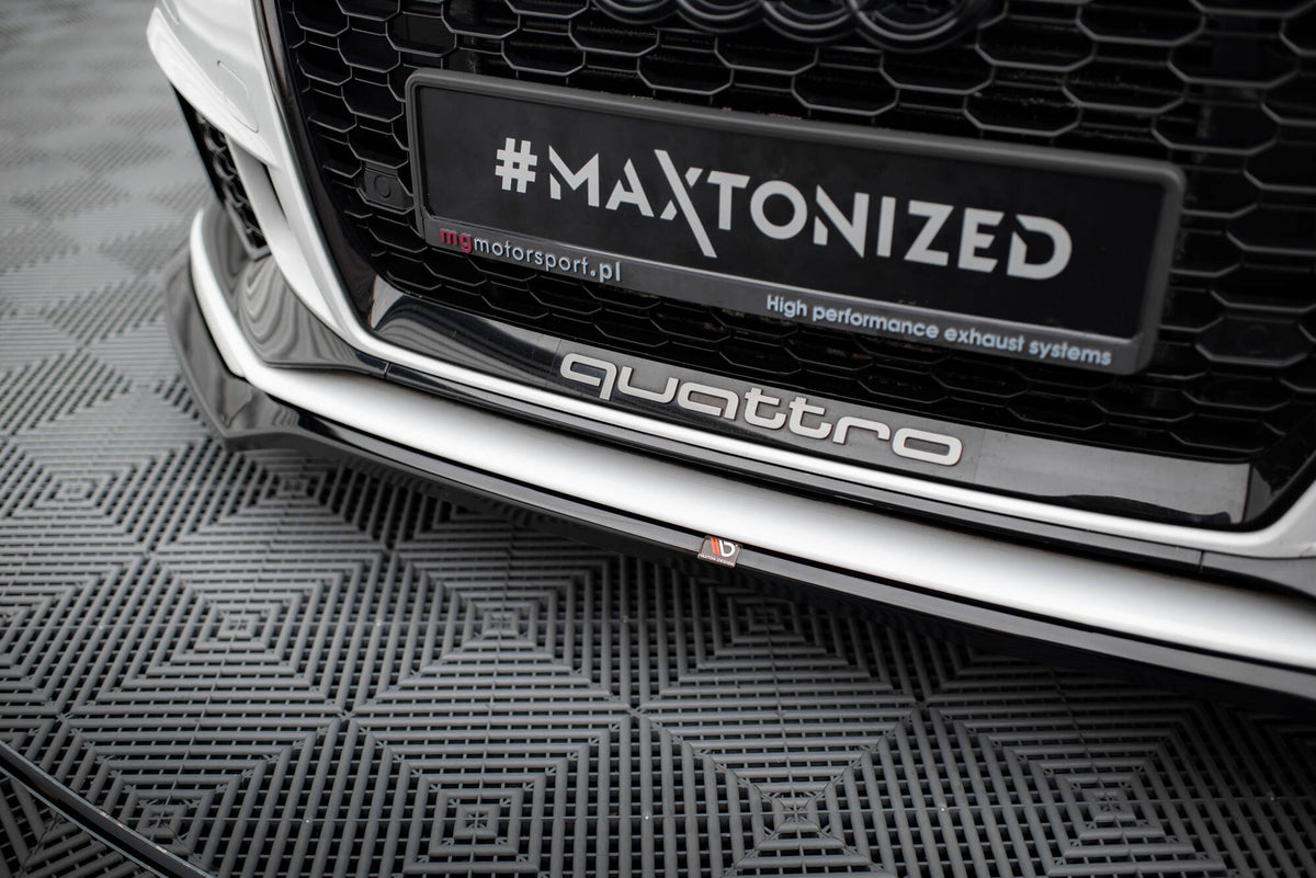Street+ Spoilerlippe Front Ansatz V.5 passend für Audi RS3 Limousine 8V Facelift schwarz Hochglanz – Ansicht 4