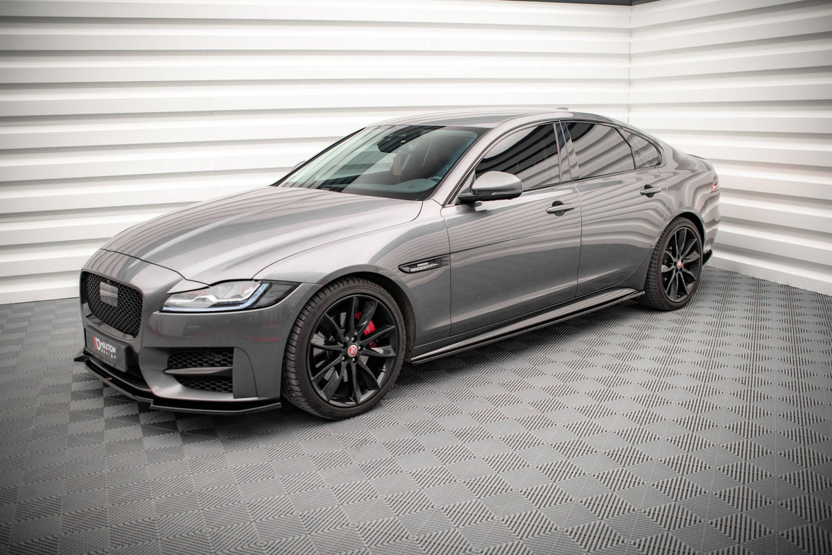 Street+ Seitenschweller Leisten passend für Jaguar XF R-Sport X260 schwarz Hochglanz – Ansicht 4