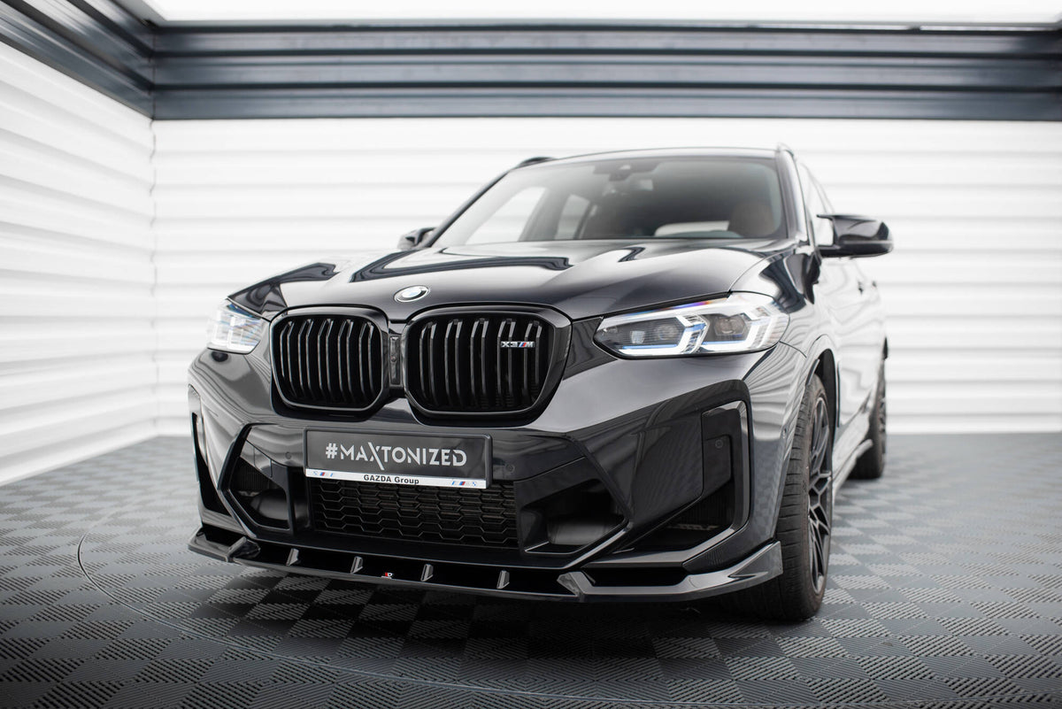 Street+ Spoilerlippe Front Ansatz V.1 passend für BMW X3 M F97 Facelift schwarz Hochglanz – Ansicht 3