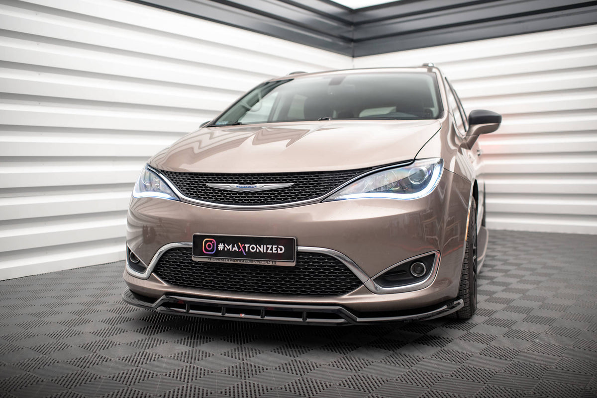 Street+ Spoilerlippe Front Ansatz passend für Chrysler Pacifica Mk2 schwarz Hochglanz – Ansicht 3
