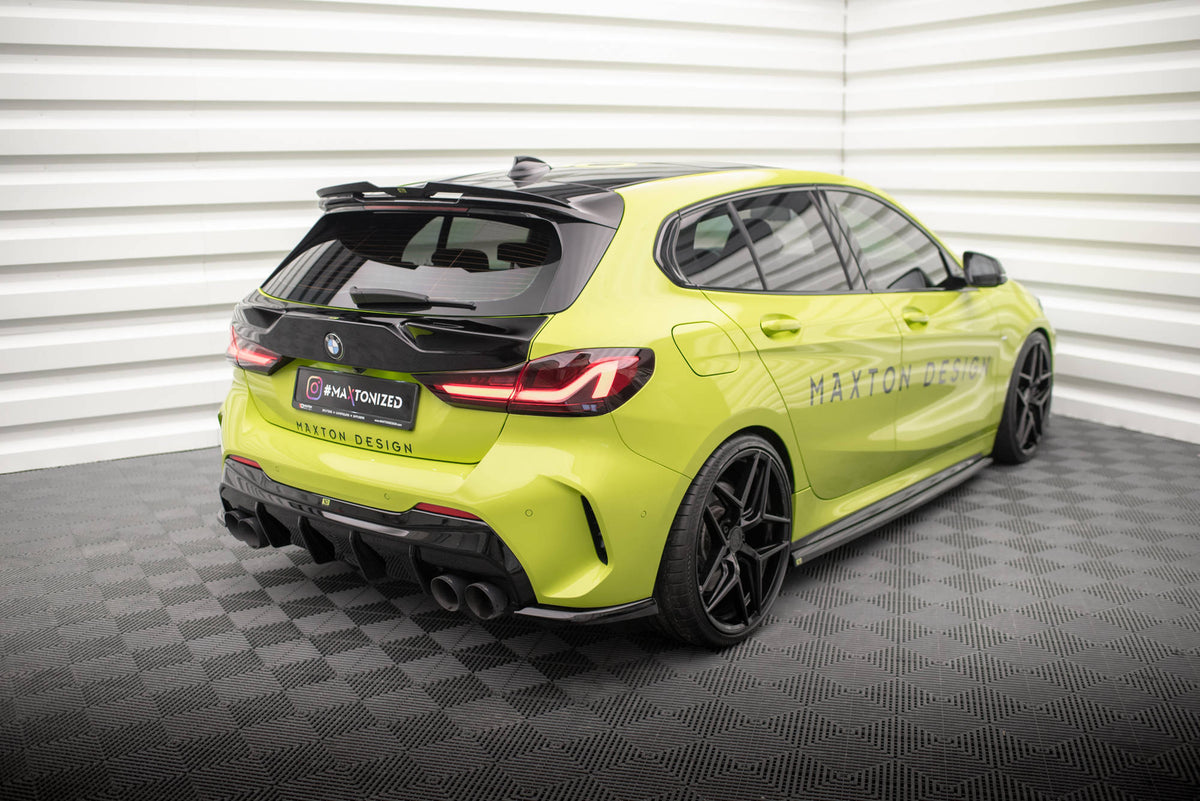 Heck Ansatz Flaps Diffusor V.5 passend für (Für heckansatz v.3) BMW 1er M-Paket /  M135i / 128ti F40 schwarz Hochglanz – Ansicht 1