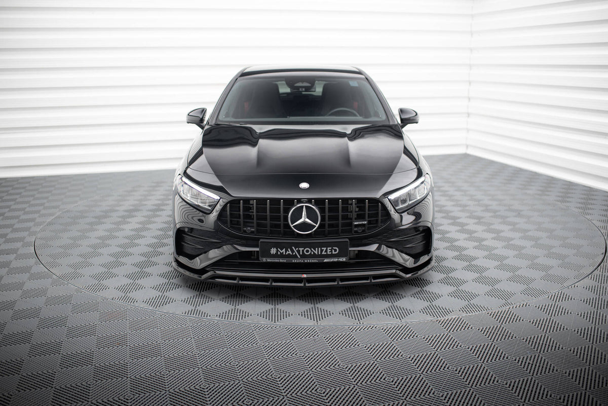 Street+ Spoilerlippe Front Ansatz passend für Mercedes-AMG A35 / A  AMG-Line W177 Facelift schwarz Hochglanz – Ansicht 1