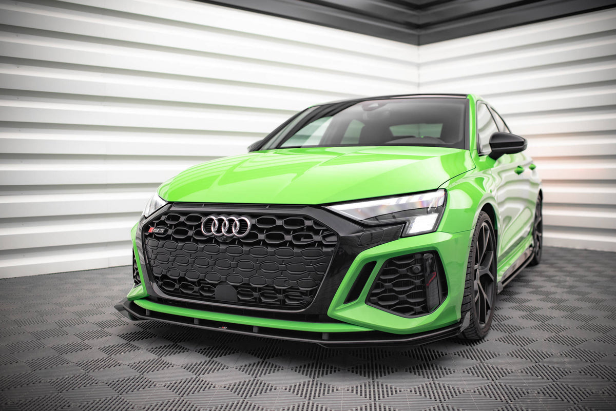 Street Pro Street+ Spoilerlippe Front Ansatz passend für + Flaps passend für V.1 + Flaps Audi RS3 8Y schwarz Hochglanz – Ansicht 3