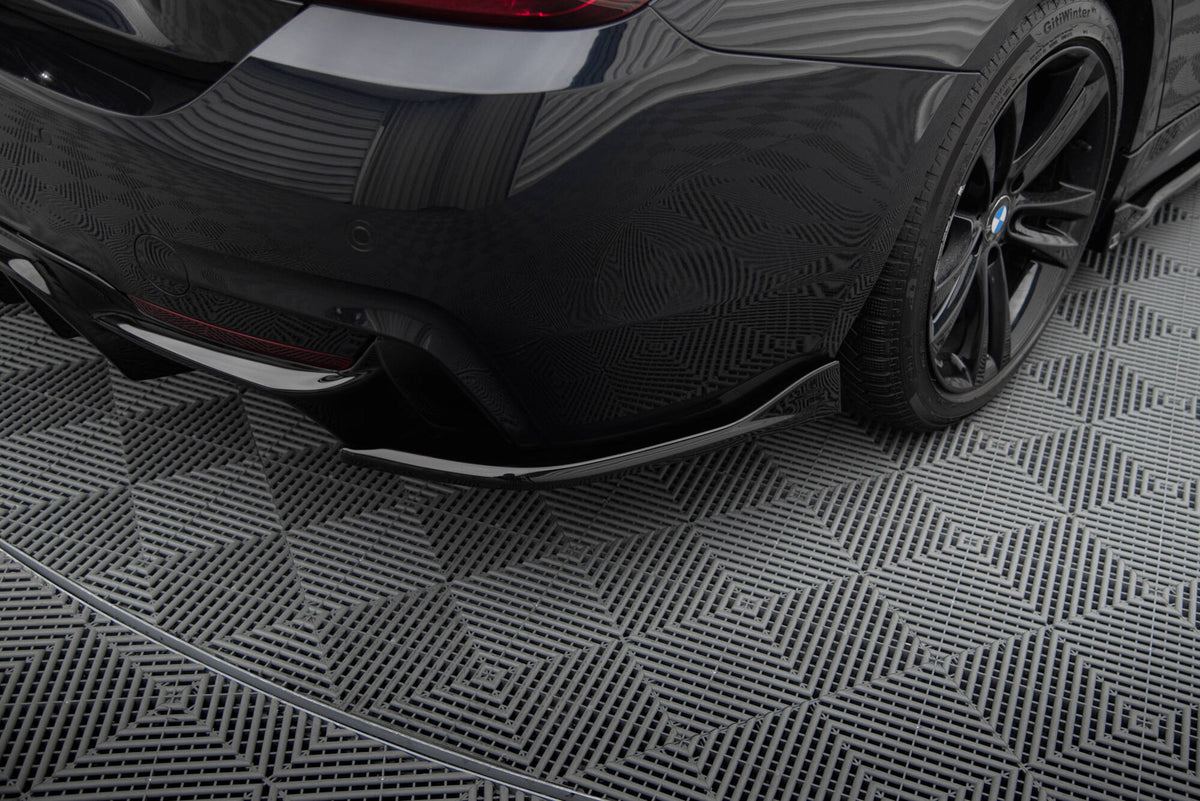 Heck Ansatz Flaps Diffusor V.1 passend für BMW 4er Gran Coupe M-Paket F36 schwarz Hochglanz – Ansicht 3